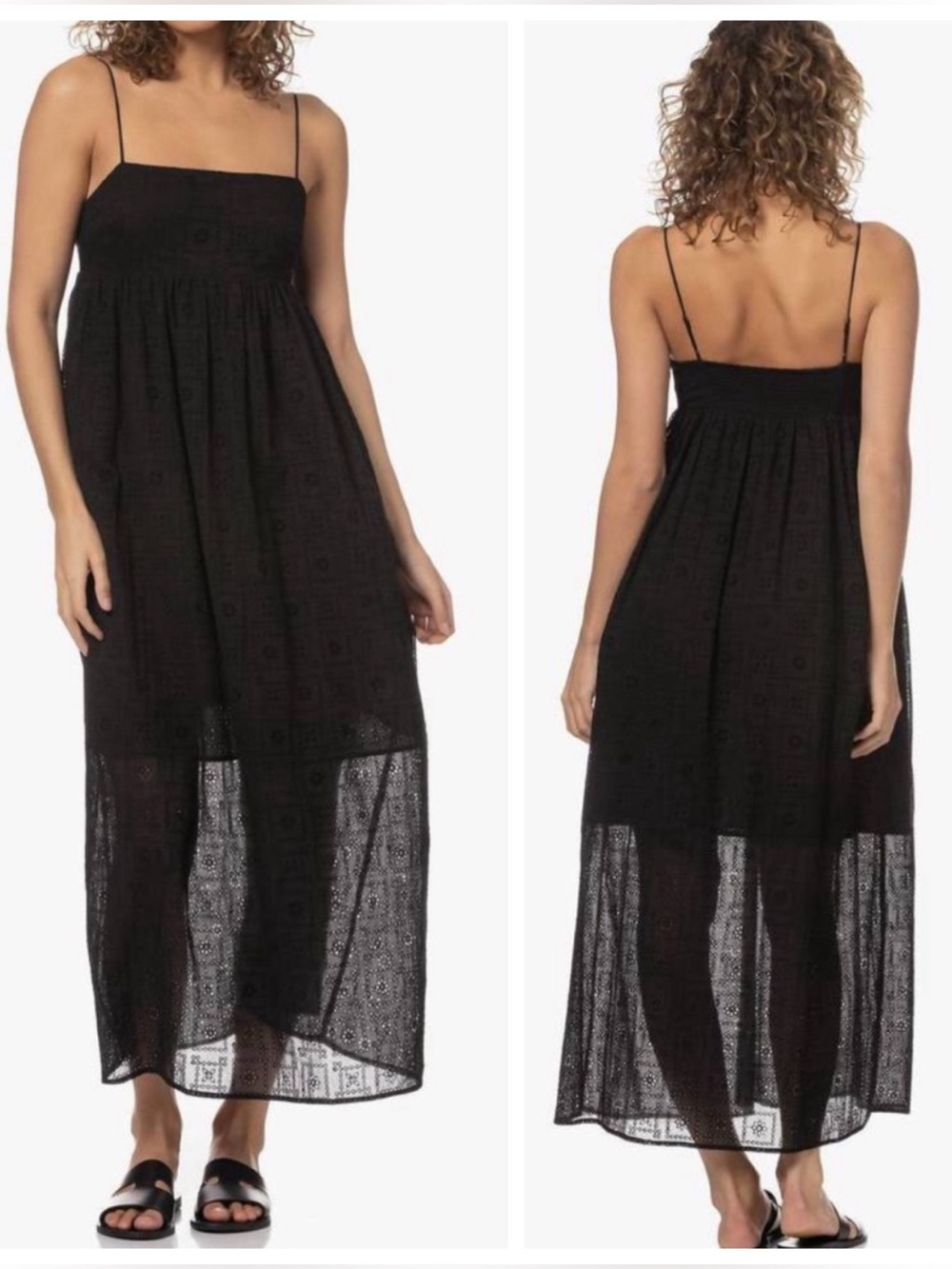 Rails Black Eyelet Maxi Dress with Spaghetti Straps - Picture 10 of 11